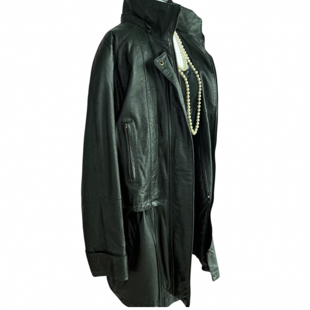 Vintage Learsi Black Leather Parka – Tagged Small (Fits Women’s M/L) - Picture 4 of 14